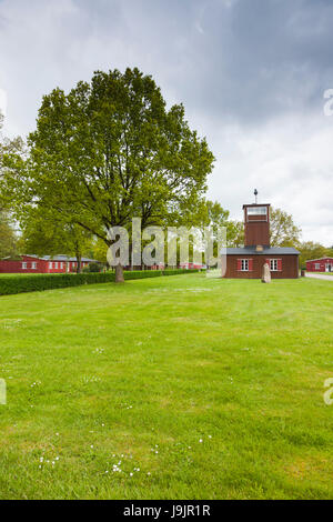 Danimarca, nello Jutland, Padborg Froslevlejren, ex WW2-ser Froslev campo di prigionia per prigionieri danese in tedesco-occupata la Danimarca, gli edifici del campo Foto Stock