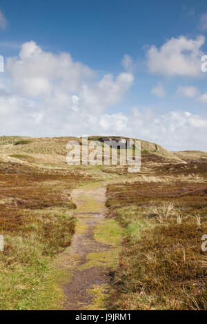 Danimarca, nello Jutland, Hantsholm, WW2-ser tedesco Atlantic Wall bunker e artiglieria costiera Foto Stock