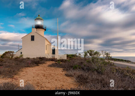 Vecchio punto Loma faro a San Diego, California. Foto Stock