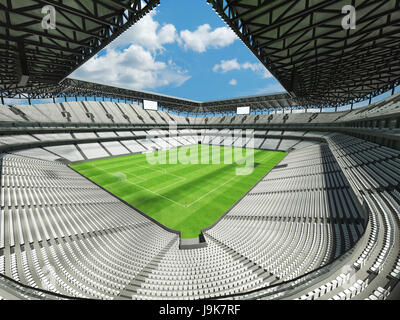 Il calcio moderno stadio con sedili bianchi per cinquanta mila tifosi - 3D render Foto Stock