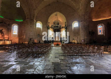 Francia, Dordogne, Saint Jean de Cole, etichettati Les Plus Beaux Villages de France (i più bei villaggi di Francia), Saint Jean Baptiste chiesa Foto Stock