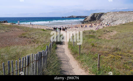 Port Rhu, costa selvaggia, penisola di Quiberon (Morbihan, in Bretagna, Francia). Foto Stock