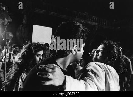 Attore indiano di bollywood Anil Kapoor, attrice Urmila Matondkar ; Saroj Khan, coreografo di danza ; India, Asia Foto Stock