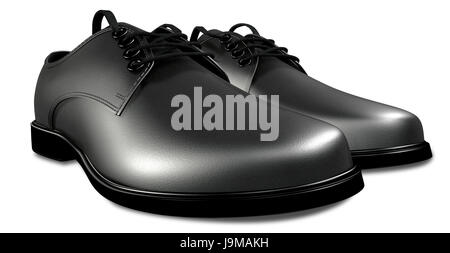 Isolato, moda, nero, swarthy, jetblack, nero profondo, scarpe di cuoio, Foto Stock