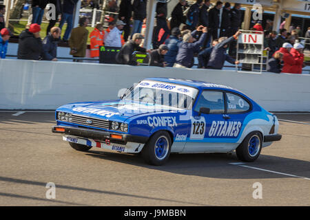 1978 Ford Capri MkIII 3.0S con driver Ric legno durante il Gerry Marshall gara del trofeo a Goodwood GRRC 74a Assemblea dei Soci, Sussex, Regno Unito. Foto Stock