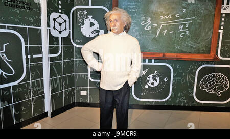 Albert Einstein cera figura al Madame Tussauds a Sydney in Australia Foto Stock