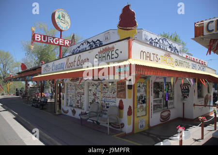 Tappo di neve bar storico in seligman sul percorso 66 in Arizona usa Foto Stock