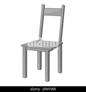 Icona di sedia, grigio in stile monocromatico Illustrazione Vettoriale