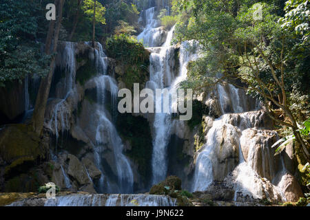 La Tat Kuang Si cascate, vicino a Luang Prabang, Laos Foto Stock