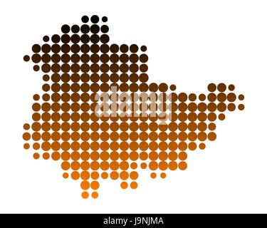 Marrone, marrone, brunette, illustrazione, Turingia, cerchio, card, macchiato, dot, Foto Stock