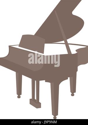 Pianoforte icona vettore isolato su sfondo bianco Illustrazione Vettoriale