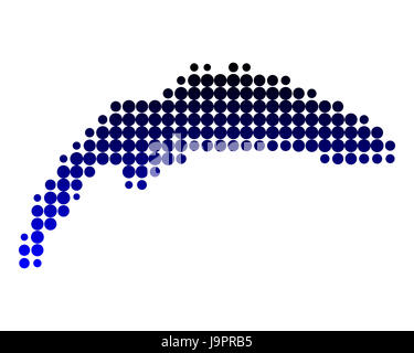 Mappa del lago di Ginevra Foto Stock