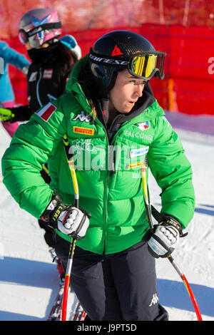 Cortina d'Ampezzo, Italia 29 gennaio 2017. Goggia Sofia durante la formazione Audi FIS Coppa del Mondo di Sci Alpino Super G Foto Stock