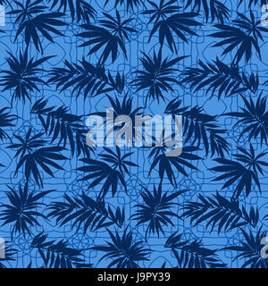 Seamless foglie di palmo pattern tropicale Foto Stock