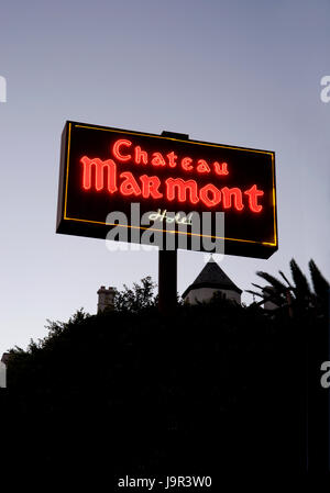 Il Chateau Marmont Hotel sulla Sunset Strip di Los Angeles Foto Stock