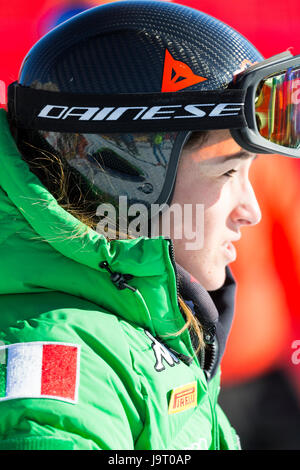 Cortina d'Ampezzo, Italia 29 gennaio 2017. Goggia Sofia durante la formazione Audi FIS Coppa del Mondo di Sci Alpino Super G Foto Stock