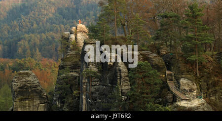 Bastei, Svizzera Sassone, Germania Foto Stock