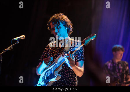 Franz Ferdinand esegue live at Danforth Music Hall di Toronto Foto Stock