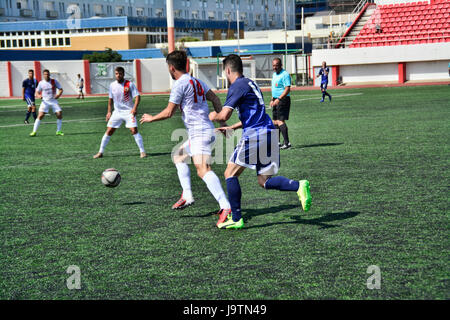 Gibralter. 03 Giugno, 2017. La Gibilterra la squadra nazionale ha giocato contro un sotto 21 team nazionali in preparazione delle prossime partite internazionali per entrambi i lati. La partita si è svolta presso il Victoria Stadium di Gibilterra prima della loro partenza per Faro, Portogallo la prossima settimana per giocare a Cipro. Il Sotto 21s play Austria Credito: Stephen Ignacio/Alamy Live News Foto Stock