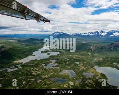 Vista aerea di Katmai National Park deserto dal piano del mare Foto Stock