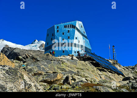 Monte Rosa capanna, Zermatt, Vallese, Svizzera Foto Stock