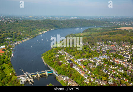 Regata a vela sul lago Baldeney, barche a vela, weir Essen-Werden, Essen, la zona della Ruhr, Nord Reno-Westfalia, Germania Foto Stock