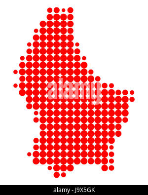 Illustrazione, cerchio, card, macchiato, dot, raster, Lussemburgo, design, sagomatura, Foto Stock