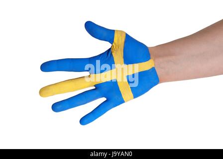 Un dipinto a mano nei colori svedese Foto Stock