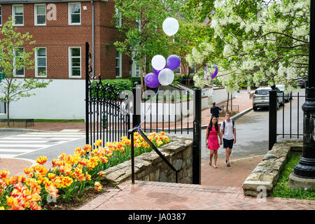 Palloncini nel campus dell Università di Georgetown, Georgetown, Washington, DC, Stati Uniti d'America Foto Stock