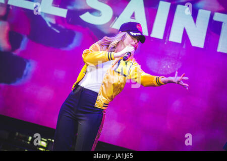 Londra, Regno Unito. 4 giugno 2017 - Melanie Blatt, Shaznay Lewis, Nicole Appleton e Natalie Appleton, del british girl gruppo, tutti i santi, eseguire alla possente Hoopla Festival a Londra il Victoria Park, 2017 Credit: Myles Wright/ZUMA filo/Alamy Live News Foto Stock