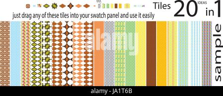 Modelli senza giunture di differenti forme uniche ,set di unici e diversi modelli di perfetta,mega pack bundle tutto in uno Illustrazione Vettoriale