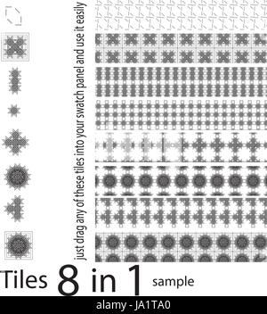 Modelli senza giunture di differenti forme uniche ,set di unici e diversi modelli di perfetta,mega pack bundle tutto in uno Illustrazione Vettoriale