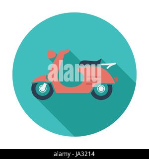 Scooter. Piatta singola icona di colore. Illustrazione Vettoriale. Illustrazione Vettoriale