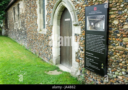 Duxford Cappella in Whittlesford, Cambridgeshire. Questa è una c14 Chantry Cappella che può una volta che sono stati utilizzati come un lebbrosario. English Heritage esegui. Foto Stock