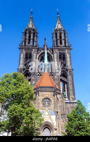 Cattedrale di Meissen, Domplatz, in Germania, in Sassonia, Europa Foto Stock