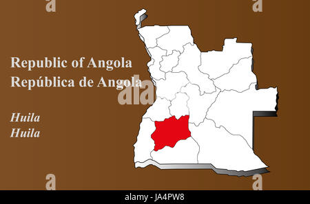 Angola - huila evidenziata Foto Stock