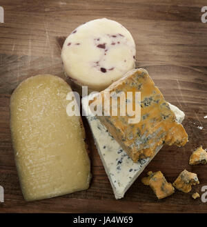 Cibo, aliment, legno, Cuneo, hard, gourmet, formaggio, legno, latteria, assortimento, Foto Stock