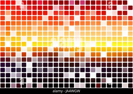 Viola giallo arancione rosso marrone occasionali di vettore di opacità formelle quadrate in mosaico su sfondo bianco Illustrazione Vettoriale