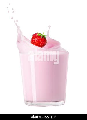 Fragole rientranti nello yogurt Foto Stock