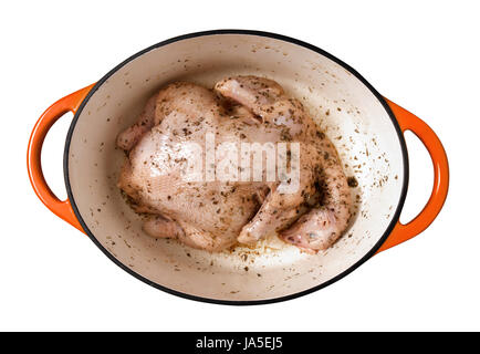 Isolato, colore primo piano, orizzontale, materie, pollame, a filo, cast, pollo, Foto Stock