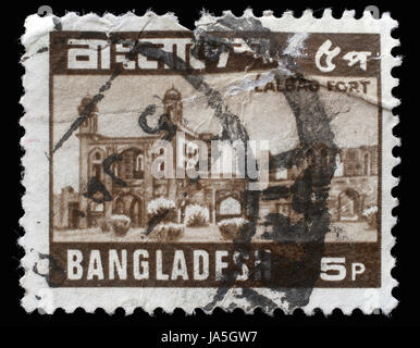 BANGLADESH - circa 1978: un timbro stampato in Bangladesh mostra Lalbagh Fort conosciuto anche come 'Fort Aurangabad' - Old Dhaka, circa 1978 Foto Stock