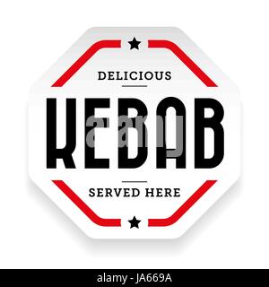 Kebab segno vintage sticker Illustrazione Vettoriale