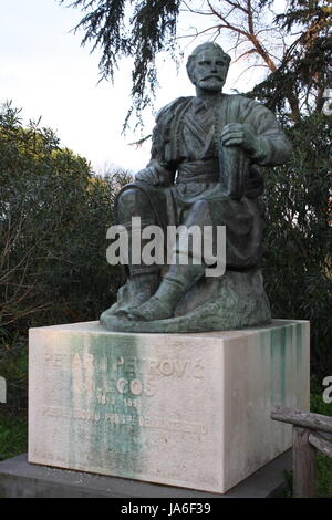 Petar II Petrovic Njegos - statua in Roma Foto Stock