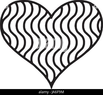 Disegnata a mano cuori. Gli elementi di design per il giorno di San Valentino. Illustrazione Vettoriale