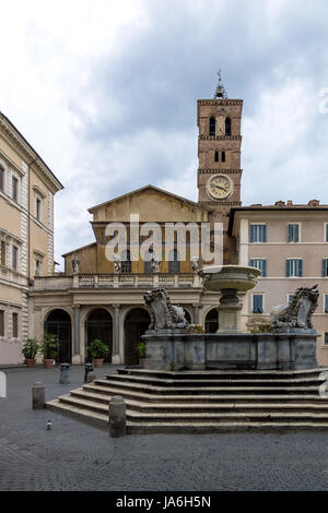 La Basilica di Santa Maria in Trastevere (Basilica di Santa Maria in Trastevere - Roma, Italia Foto Stock