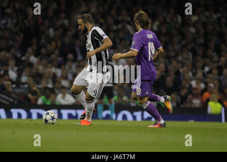 3 giugno 2017, Cardiff City Stadium, il Galles; finale di UEFA Champions League Juventus FC versus Real Foto Stock