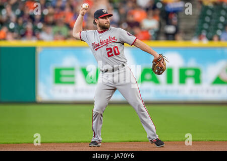 Agosto 23, 2017: Washington cittadini secondo baseman Daniel Murphy (20) durante un Major League Baseball gioco tra Houston Astros e i cittadini di Washington al Minute Maid Park a Houston, TX. Astros ha vinto il gioco 6-1...Trask Smith/CSM Foto Stock