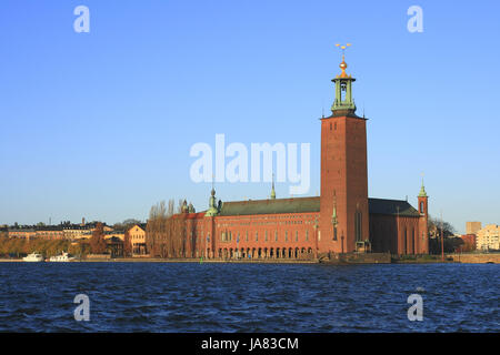 Hall, blu, tower, città, monumento, cultura, famosa statua, scultura, Foto Stock