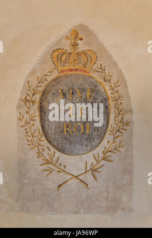 Francia, Cantal, Montsalvy, ex refettorio, xiv secolo, oggi restaurato parte dell'abbazia, dettaglio Foto Stock