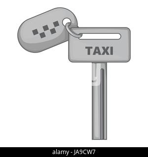 Tasti icona di taxi, grigio in stile monocromatico Illustrazione Vettoriale